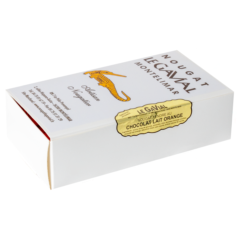 Boite Vrac de Croquettes de Nougat Tendre au Chocolat Lait/Orange - 1 Kg
